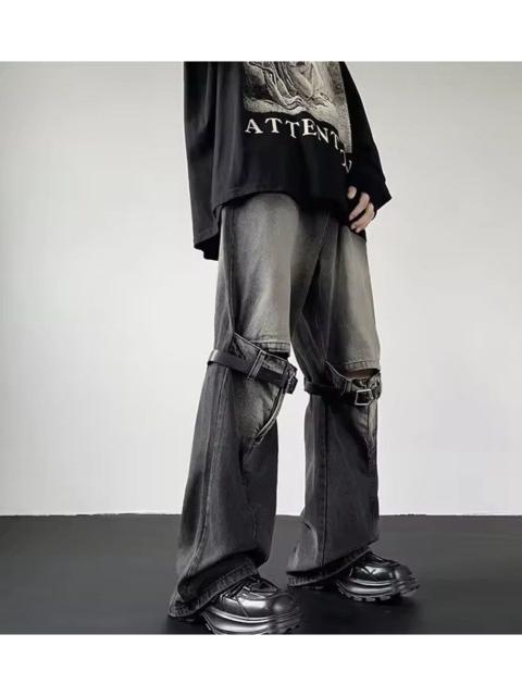 Other Designers Other - Denim with Strap Buckle Details – Streetwear Utility Jeans