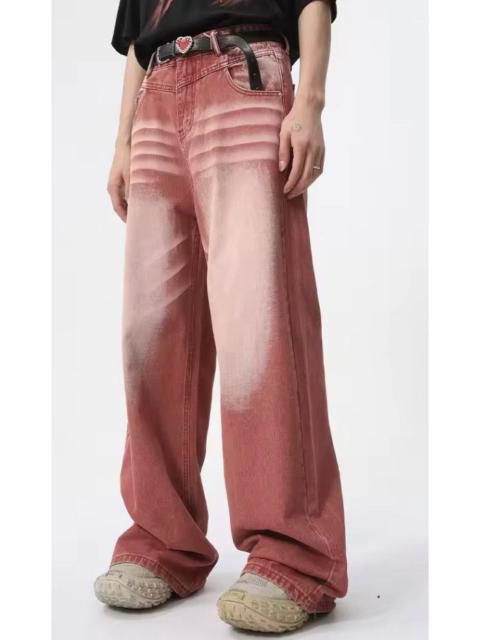 Japanese Brand - Retro straight leg wide leg high street jeans