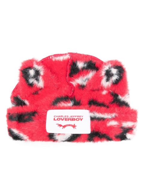 CHARLES JEFFREY LOVERBOY FLUFFY CHUNKY EARS BEANIE (RED)