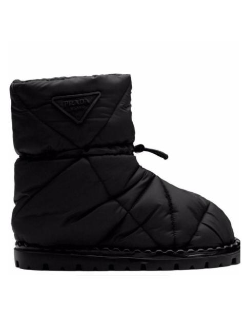 Prada Black Quilted Drawstring Ankle Boots