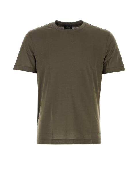 Brioni Army green silk blend t-shirt
