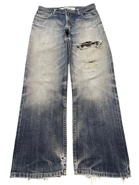 Distressed Denim - Vintage Gap Faded Wash Distressed Style Loose Jeans