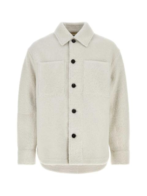 Bottega Veneta Bottega Veneta Men Chalk Shearling Oversize Shirt
