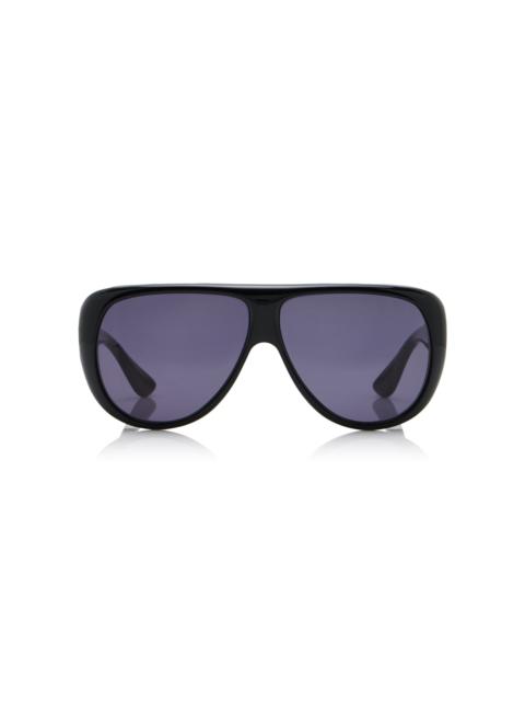 PORT TANGER Gambia Aviator-Frame Acetate Sunglasses black