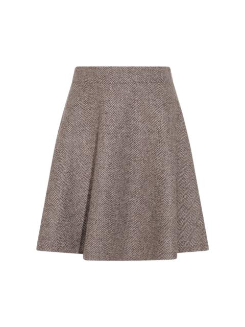 ミニスカート BRUNELLO CUCINELLI BROWN WOOL MINI SKIRT Brunello Cucinelli Brown Wool Mini Skirt | italist | REVERSIBLE