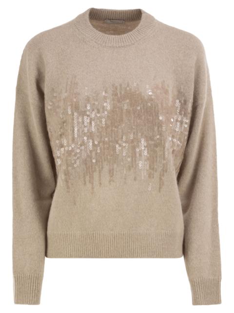 PESERICO Peserico Women Crew-Neck Jumper With Sequins In Alpaca Blend