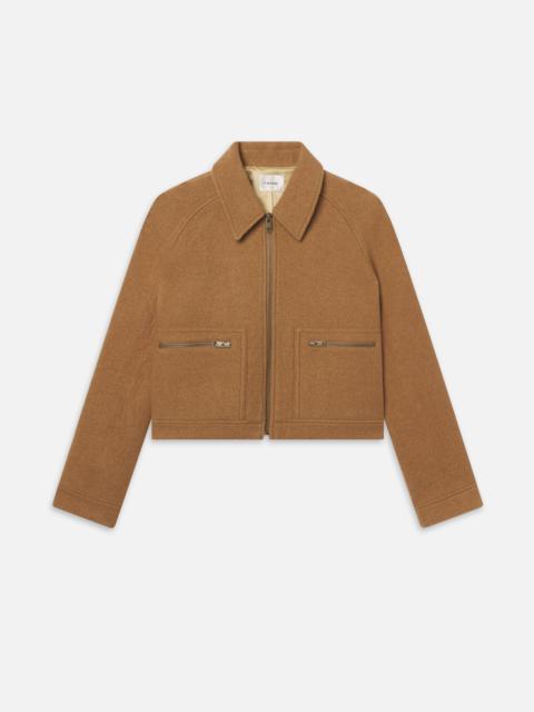 FRAME The Raglan Zip Front Jacket in Camel
