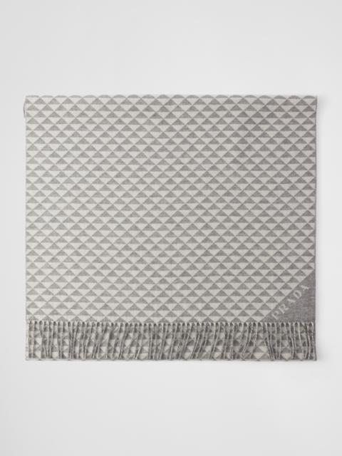 Prada Symbole double wool and cashmere stole
