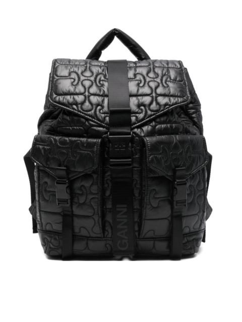 GANNI Quilted nylon backpack