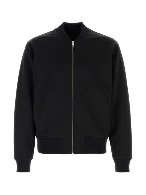 Prada Prada Men Black Stretch Polyester Bomber Jacket