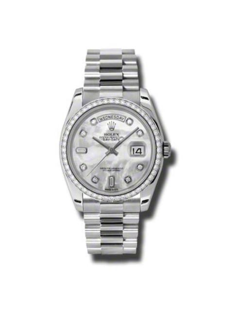 ROLEX Rolex Day-Date Mother Of Pearl Dial Platinum President Automatic Ladies Watch 118346MDP