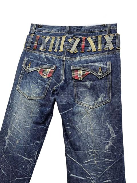Other Designers Vintage - 🔥ANTFUI Punk Double Waist Claw Mark Whisker Denim