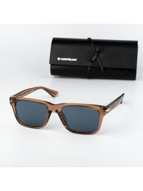 Montblanc Montblanc Men Sunglasses Brown Blue Square MB0263S 005 NEW AUTHENTIC