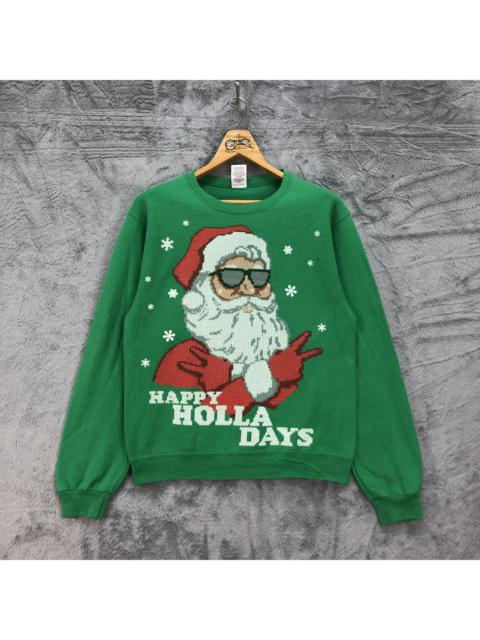 Other Designers Jerzees - Happy Holla Days Santa Graphic Printed Sweatshirts #4578-159