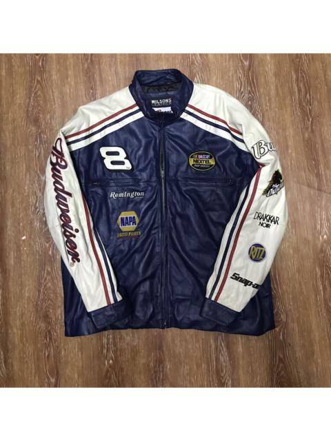 Other Designers Vintage - Vintage Budweiser Racing Nascar Leather Jacket