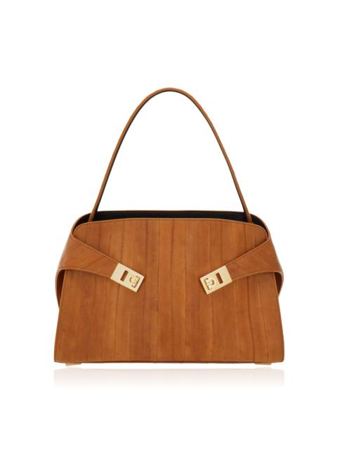 FERRAGAMO Hug Small Snakeskin Bag brown