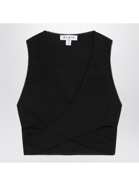 Alaïa Alaia Black Cotton-Blend Wrap Top Women