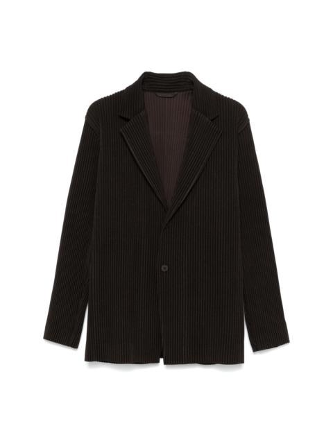 ISSEY MIYAKE KERSEY PLEATS JACKET - BROWN