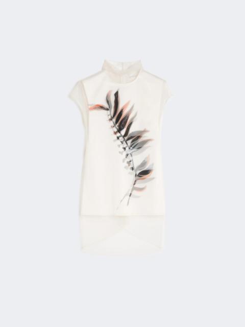Sportmax Sleeveless double-layer satin and tulle top - WHITE