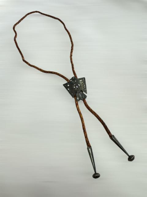 Other Designers Japanese Brand - FP 925 STERLING PEYOTE THUNDERBIRD BRAIDED LEATHER BOLO TIE