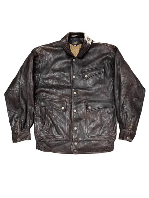 Other Designers Genuine Leather - Vintage Lion Leather Bomber Jacket