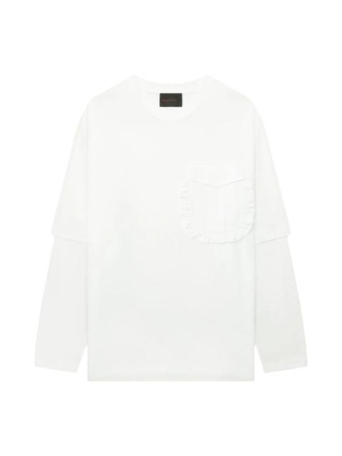 Simone Rocha Layered Ruffle Pocket Long Sleeve T-Shirt