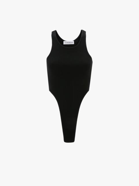 Victoria Beckham High Leg Bodysuit In Black
