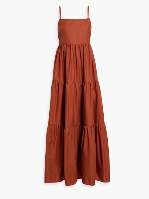 MATTEAU Tiered cotton-poplin maxi dress