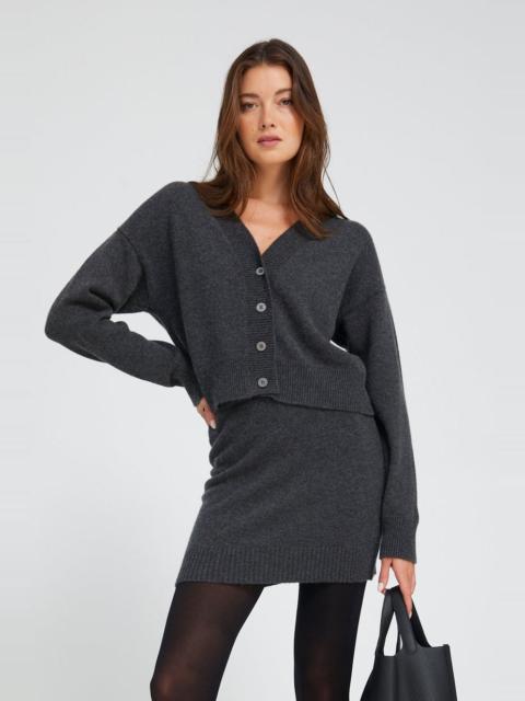 SPRWMN CHARCOAL CASHMERE MIA CARDIGAN
