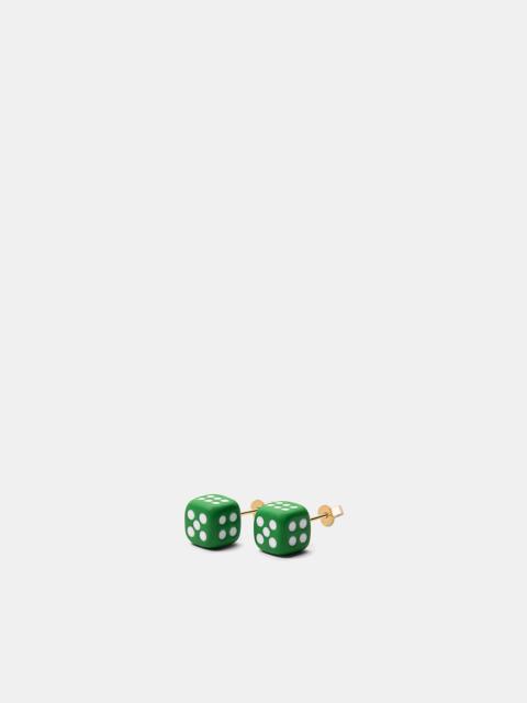 VEERT Green Enamel Dice Earring Pair