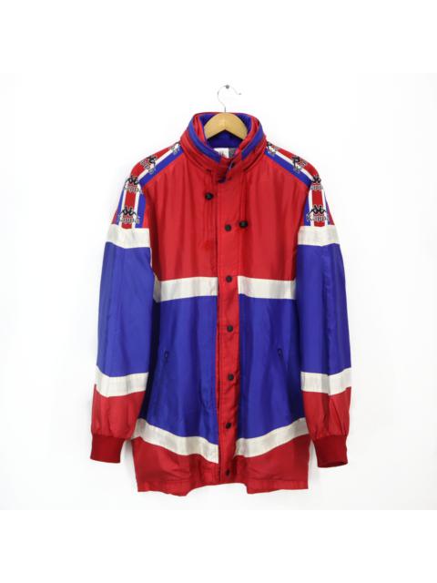 Other Designers Vintage 90s KAPPA Spellout Big Logo Multi Color Block Windbreaker Full Zip Size Large