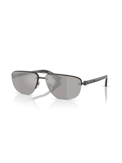 Burberry Burberry Light Grey Mirror Silver Rectangular Men's Sunglasses BE3164 13166G 62