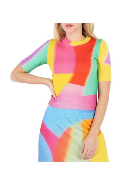 Moschino Moschino Ladies Multicolor Wool Knit Short-Sleeve Sweater