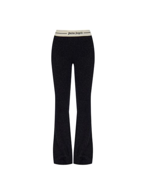logo-waistband flared trousers
