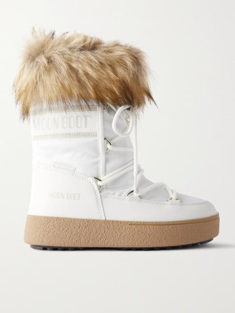 MOON BOOT Ltrack Monaco Faux Fur-trimmed Shell And Faux Leather Snow Boots