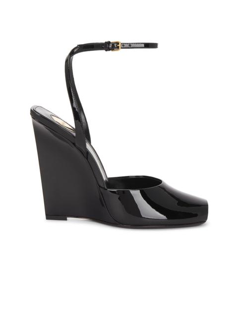 SAINT LAURENT Orhand Peep Toe Wedge