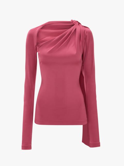 Victoria Beckham Slash Neck Jersey Top In Cerise