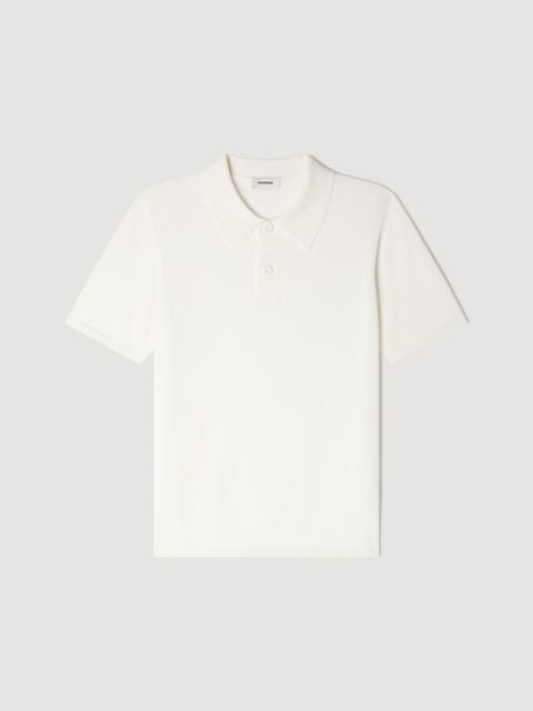 Sandro SHORT-SLEEVE KNITTED POLO SHIRT