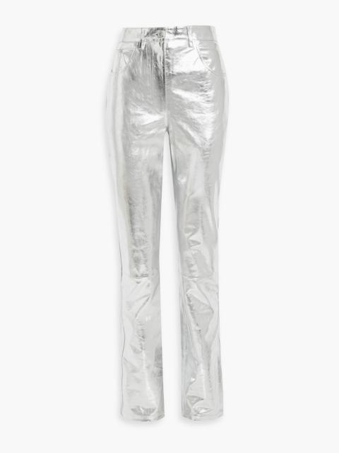 Helmut Lang Mirror crinkled-leather straight-leg pants