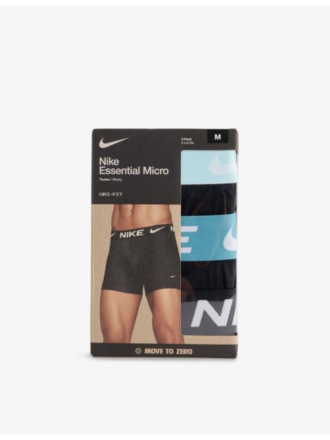 Nike Mid-Rise Branded-Waistband Pack of Three Stretch-Jersey Trunks