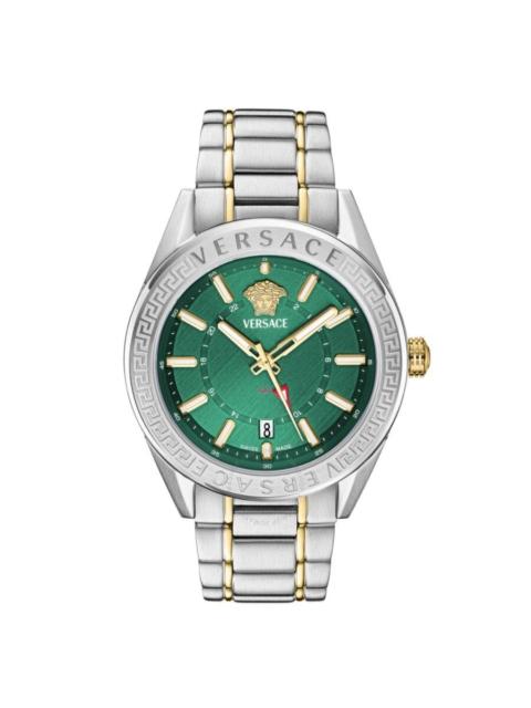 VERSACE Versace V-Code GMT Quartz Green Dial Men's Watch VEAFA0524