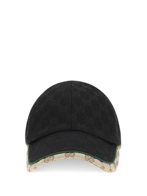 GUCCI Gucci GG Cotton Fabric Baseball Hat Black/Beige