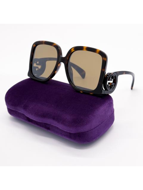 GUCCI NEW GUCCI GG1326S 007 OVERSIZED DARK HAVANA WOMEN SUNGLASSE