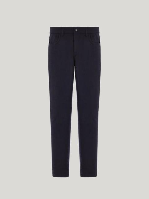 Canali NAVY BLUE FIVE POCKET FLANNEL IMPECCABILE WOOL PANTS