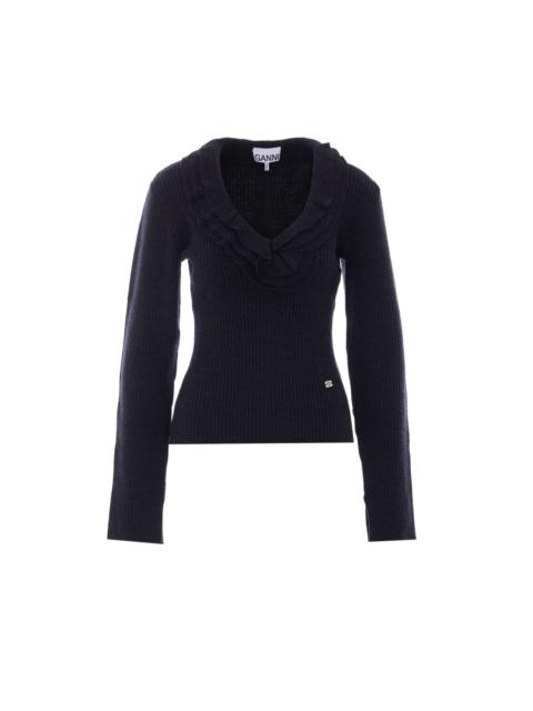 GANNI Ganni Women Frill Sweater