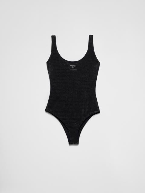 Prada Jersey one-piece swimsuit with rhinestones
