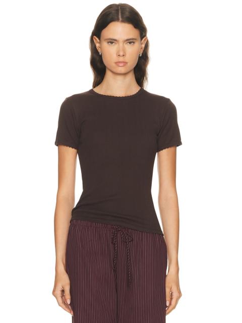 LESET Pointelle Slim Fit Tee