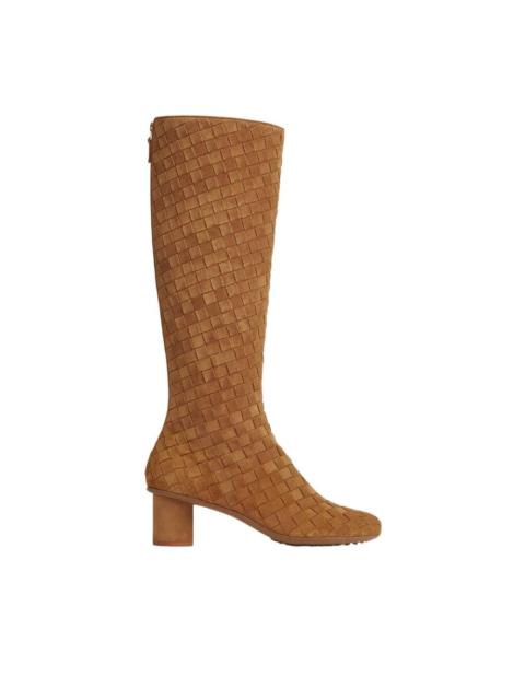 Bottega Veneta BOTTEGA VENETA Atomic $2200 Caramel Suede Mid Heel 50mm Boot