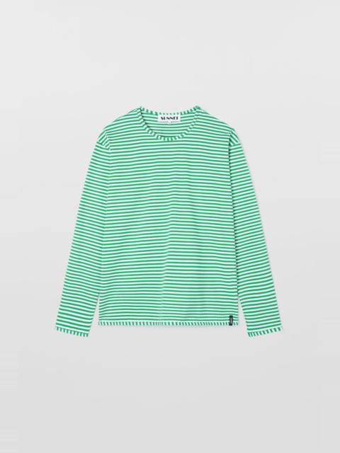 SUNNEI CLASSIC LONGSLEEVE / off white & bright green stripes
