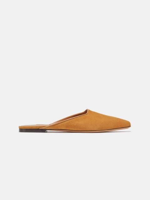 Emme Parsons FLAT MULE IN CARAMEL SUEDE